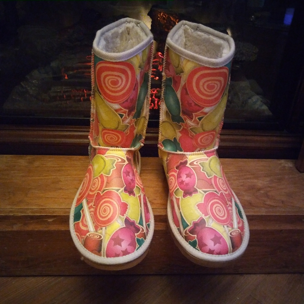 New Sweet Candy Faux Sheepskin Boots